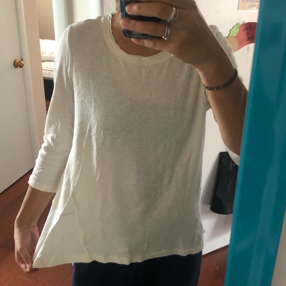 Long sleeve white tee from Anthropologie